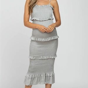Smocked Fitted Maternity Midi Dress